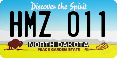 ND license plate HMZ011