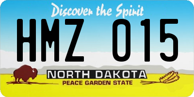 ND license plate HMZ015