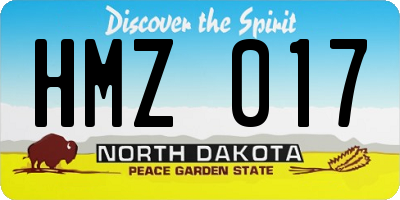 ND license plate HMZ017
