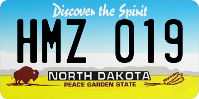 ND license plate HMZ019