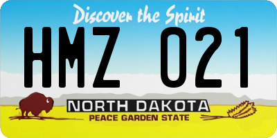 ND license plate HMZ021