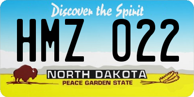 ND license plate HMZ022