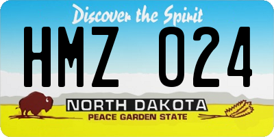 ND license plate HMZ024