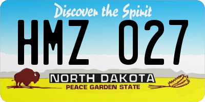 ND license plate HMZ027