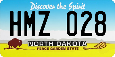 ND license plate HMZ028