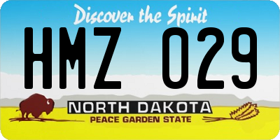 ND license plate HMZ029