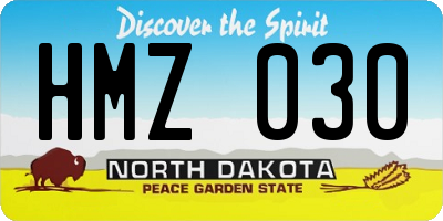 ND license plate HMZ030