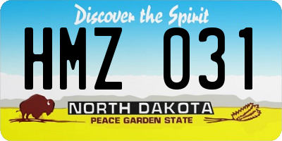 ND license plate HMZ031