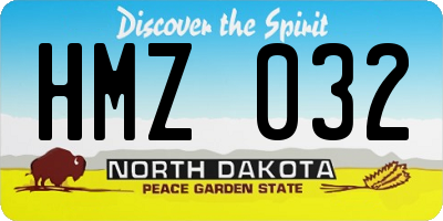 ND license plate HMZ032