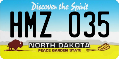 ND license plate HMZ035