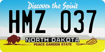 ND license plate HMZ037