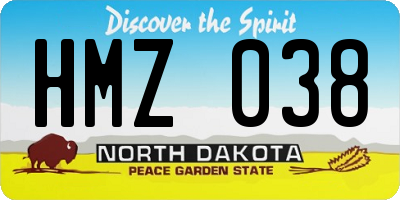 ND license plate HMZ038