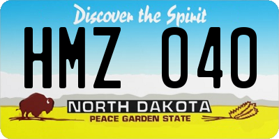 ND license plate HMZ040