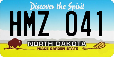 ND license plate HMZ041