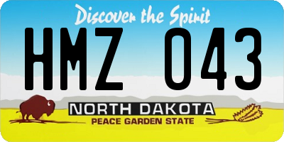 ND license plate HMZ043