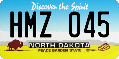 ND license plate HMZ045