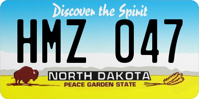 ND license plate HMZ047