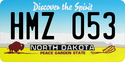 ND license plate HMZ053