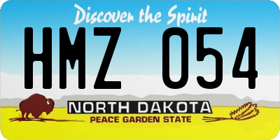 ND license plate HMZ054