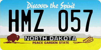 ND license plate HMZ057