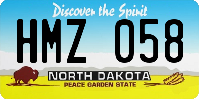 ND license plate HMZ058