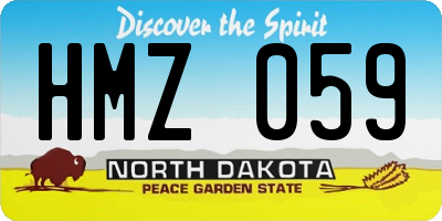 ND license plate HMZ059