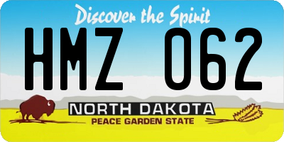ND license plate HMZ062