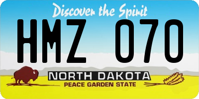 ND license plate HMZ070