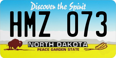 ND license plate HMZ073