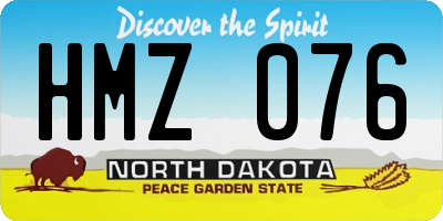 ND license plate HMZ076