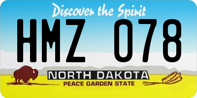 ND license plate HMZ078