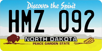 ND license plate HMZ092