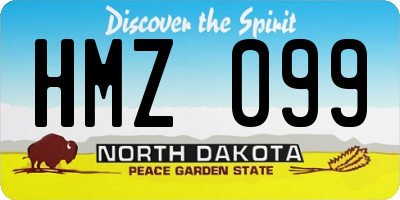 ND license plate HMZ099