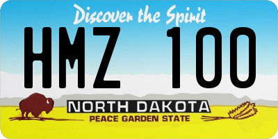 ND license plate HMZ100