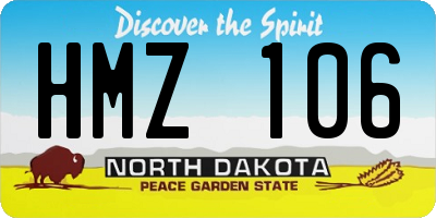 ND license plate HMZ106