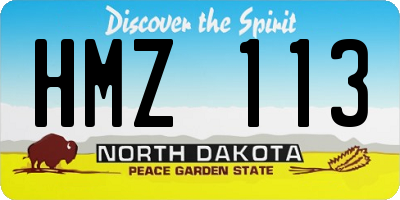 ND license plate HMZ113