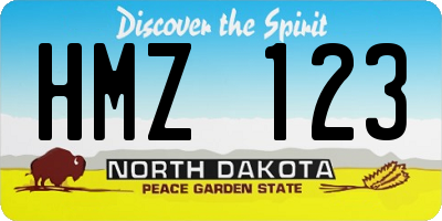 ND license plate HMZ123