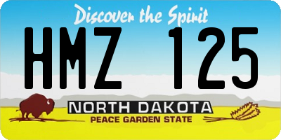 ND license plate HMZ125