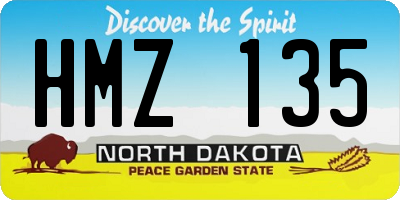 ND license plate HMZ135