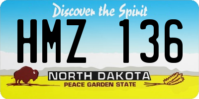 ND license plate HMZ136