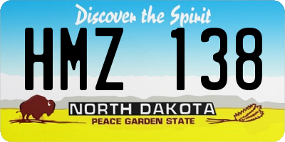 ND license plate HMZ138