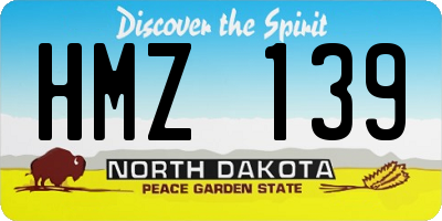 ND license plate HMZ139