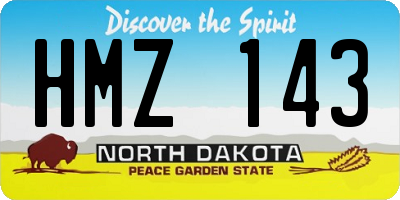 ND license plate HMZ143