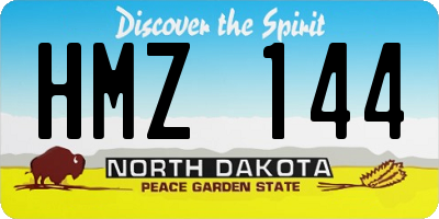 ND license plate HMZ144