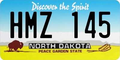 ND license plate HMZ145