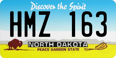 ND license plate HMZ163