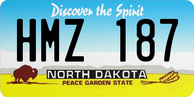 ND license plate HMZ187