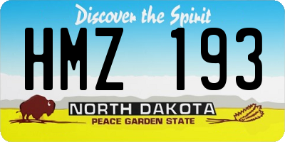 ND license plate HMZ193