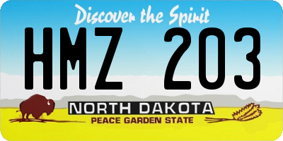 ND license plate HMZ203