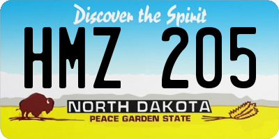 ND license plate HMZ205